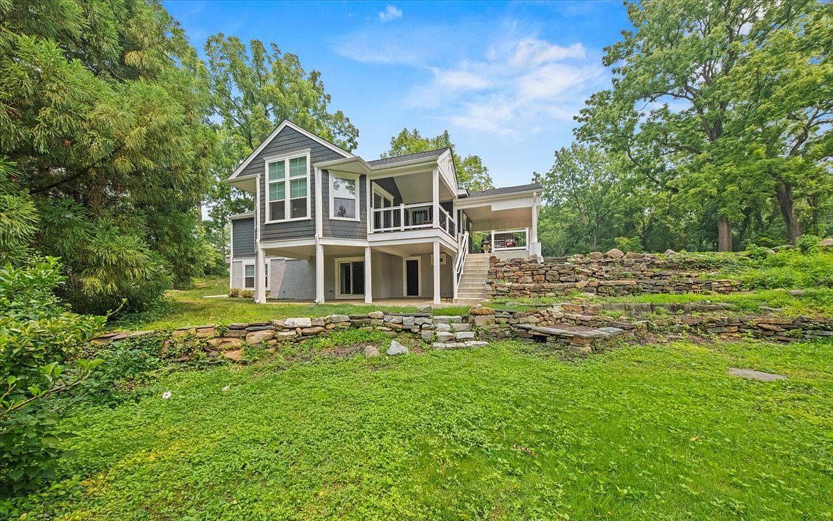 Rear elevation and stone terraces